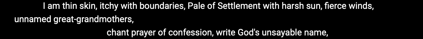 Self-Portrait with Origin Story stanza 1